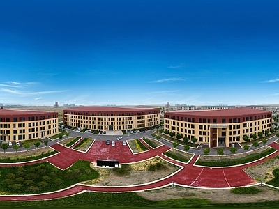 HDR城市小区社区广场全景