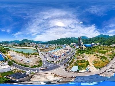 HDR城市小区社区广场全景