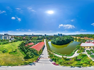 HDR城市小区社区广场全景