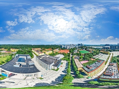 HDR城市小区社区广场全景