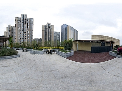 HDR城市小区社区广场全景