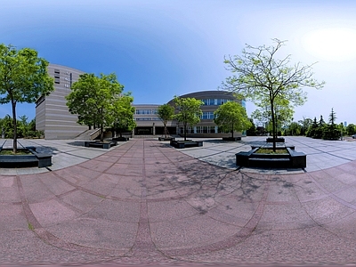 HDR城市小区社区广场全景
