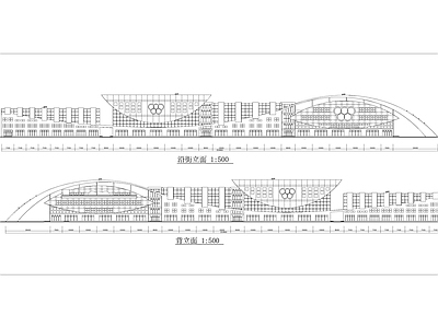 体育馆中心游泳馆跳水馆建筑设计图 施工图 游泳馆建筑