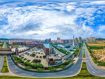 HDR城市小区社区广场全景