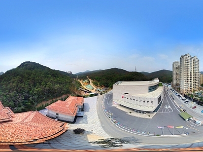 HDR城市小区社区广场全景