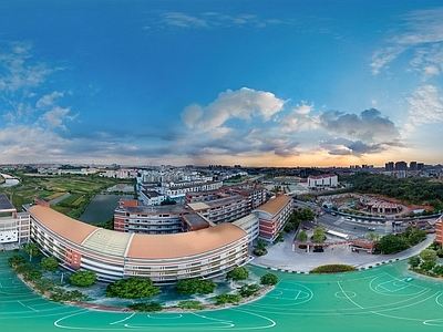 HDR城市小区社区广场全景