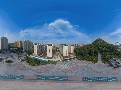 HDR城市小区社区广场全景