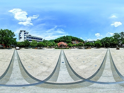 HDR城市小区社区广场全景