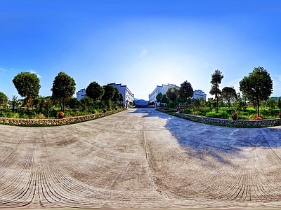 HDR城市小区社区广场全景
