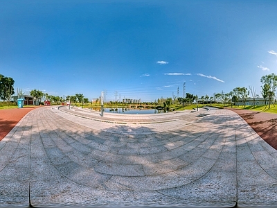 HDR城市小区社区广场全景
