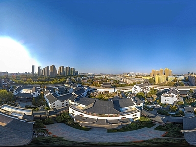 HDR城市小区社区广场全景