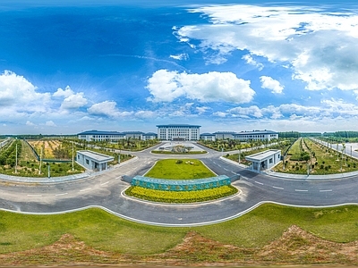 HDR城市小区社区广场全景