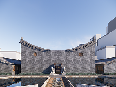 中式传统民俗博物馆建筑 古展厅