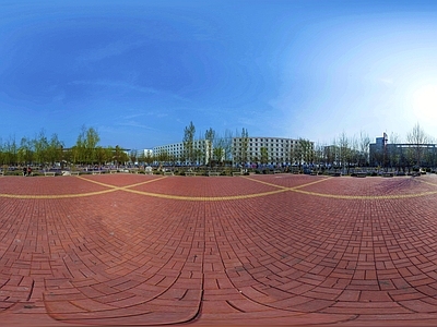 HDR城市小区社区广场全景