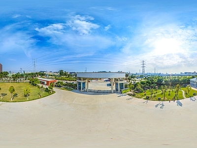 HDR城市小区社区广场全景