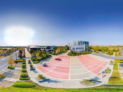 HDR城市小区社区广场全景