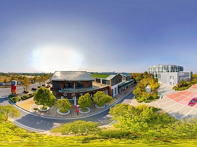 HDR城市小区社区广场全景