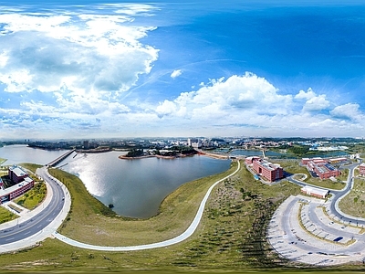 HDR城市小区社区广场全景