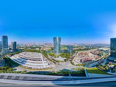 HDR城市小区社区广场全景
