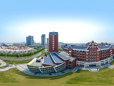 HDR城市小区社区广场全景