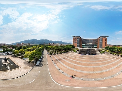 HDR城市小区社区广场全景
