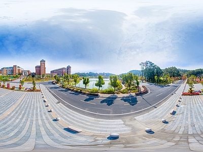 HDR城市小区社区广场全景
