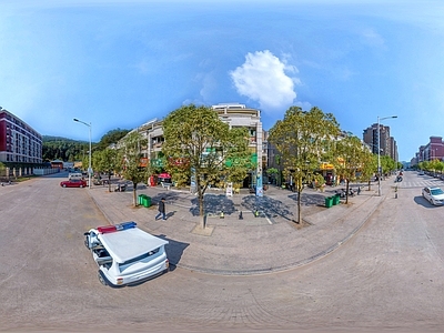 HDR城市小区社区广场全景