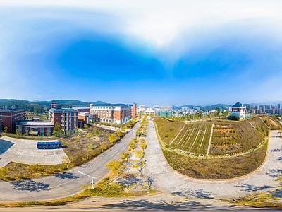 HDR城市小区社区广场全景