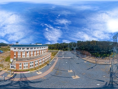 HDR城市小区社区广场全景