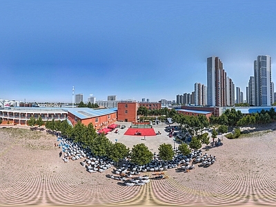 白天城市生态绿化全景HDR