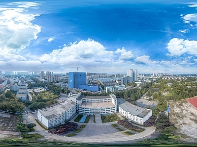 白天城市生态绿化全景HDR