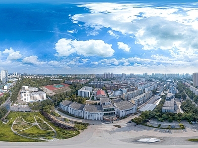 白天城市生态绿化全景HDR