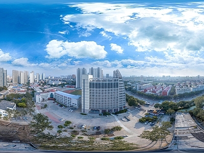 白天城市生态绿化全景HDR