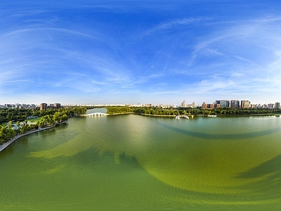 白天城市生态绿化全景HDR