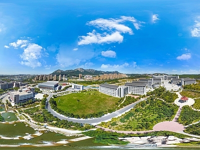 白天城市生态绿化全景HDR