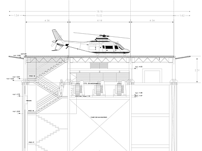 停机坪交通建筑图纸 施工图