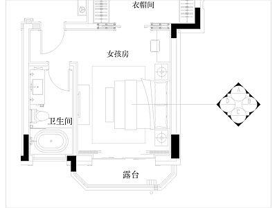 家居卧室 施工图