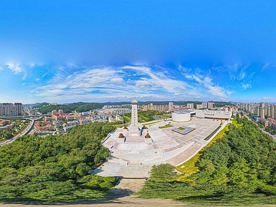 HDR白天城市生态绿化全景