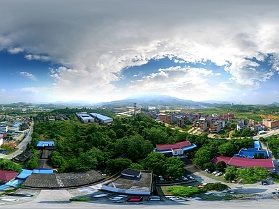 HDR白天城市生态绿化全景