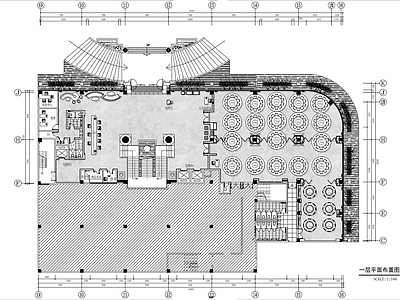 3000㎡两层酒楼平面布置图 施工图