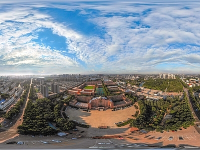 HDR白天城市生态绿化全景