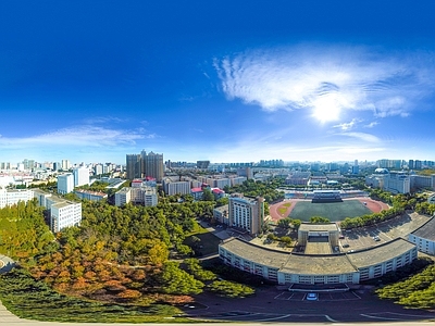 HDR白天城市生态绿化全景