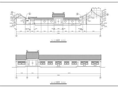 一层四合院建筑设计图 施工图