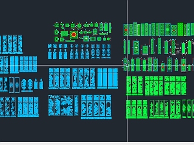 中式镂空窗格仿古窗户 雕图案 景墙格 施工图