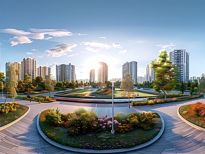 HDR城市小区外景日景