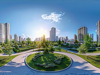 HDR城市小区外景日景