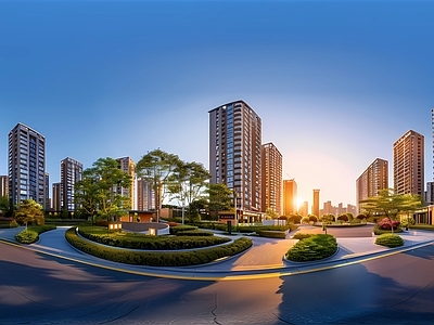 HDR城市小区外景日景