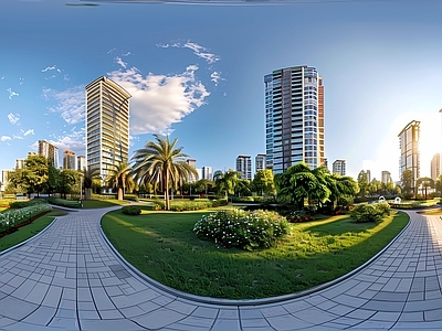 HDR城市小区外景日景