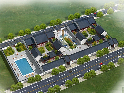 农村一层小型四合院 施工图