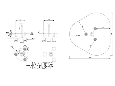 健身器械 大型儿童设施平面及基础安装做法 施工图